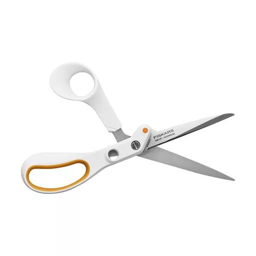 Varróolló, 21 cm, FISKARS "Amplify", fehér