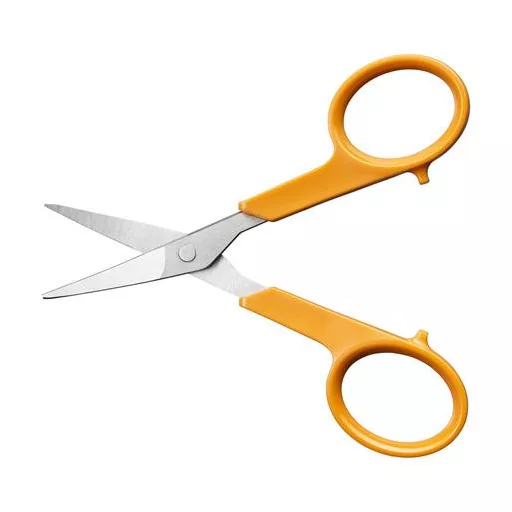 Varróolló, 10 cm, hajlított, FISKARS "Classic", narancssárga