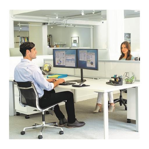 Monitortartó kar, FELLOWES, "Seasa™ Dual Horizontal", fekete