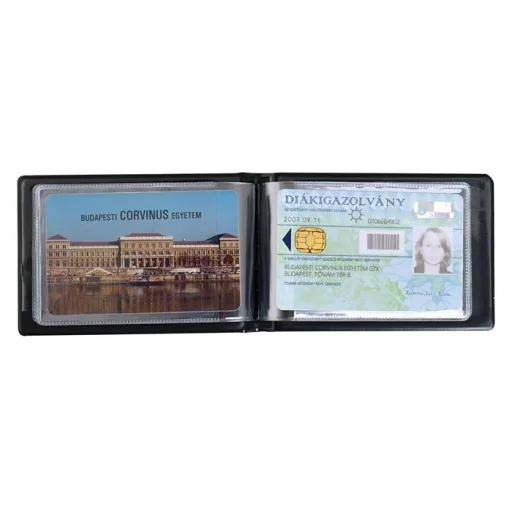 Igazolványtartó, 8 betét lappal, VICTORIA OFFICE, fekete