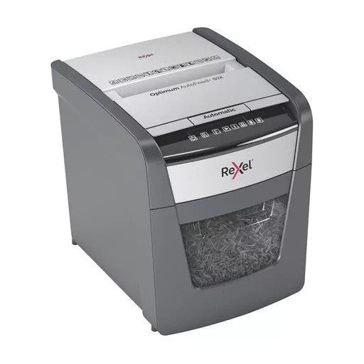 Iratmegsemmisítő, konfetti, 50 lap, REXEL, "Optimum AutoFeed+ 50X"