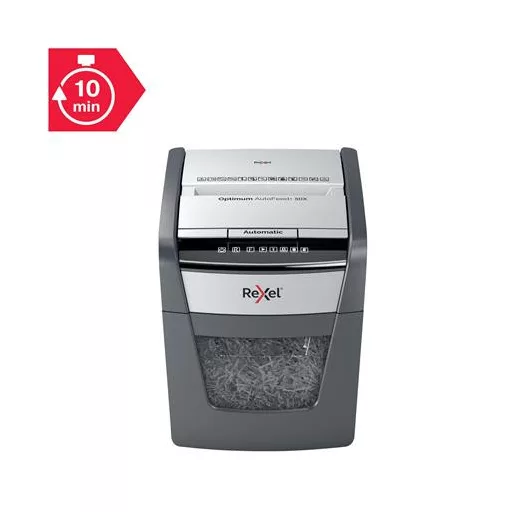 Iratmegsemmisítő, konfetti, 50 lap, REXEL, "Optimum AutoFeed+ 50X"