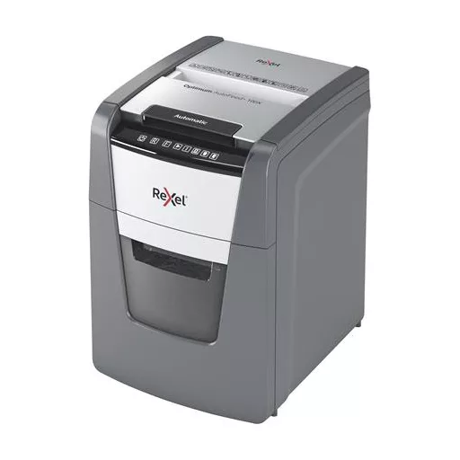 Iratmegsemmisítő, konfetti, 100 lap, REXEL "Optimum AutoFeed+ 100X"