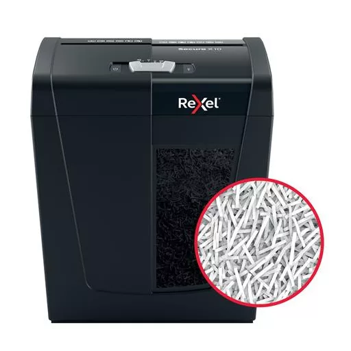 Iratmegsemmisítő, konfetti, 10 lap, REXEL, "Secure X10"