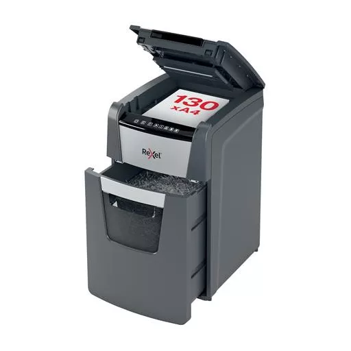 Iratmegsemmisítő, konfetti, 130 lap, REXEL, "Optimum AutoFeed+ 130X"