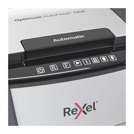Iratmegsemmisítő, konfetti, 130 lap, REXEL, "Optimum AutoFeed+ 130X"