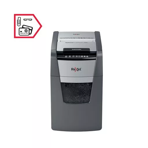 Iratmegsemmisítő, konfetti, 130 lap, REXEL, "Optimum AutoFeed+ 130X"