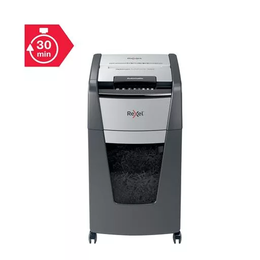 Iratmegsemmisítő, konfetti, 225 lap, REXEL, "Optimum AutoFeed+ 225X"