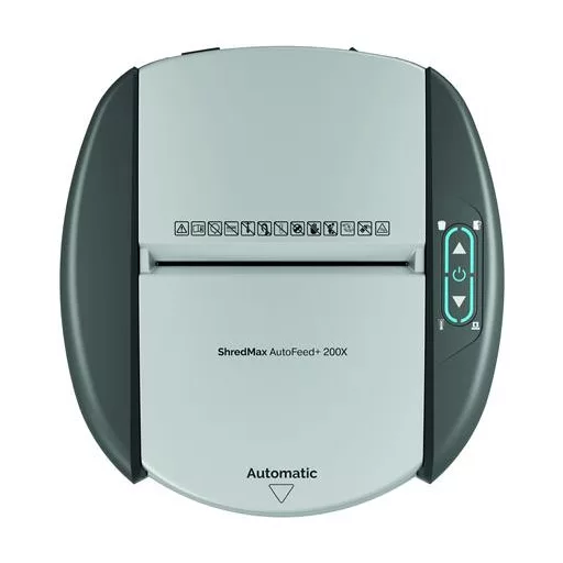 Iratmegsemmisítő, konfetti, 200 lap, REXEL "ShredMax AutoFeed+ 200X P4"