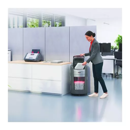 Iratmegsemmisítő, konfetti, 300 lap, REXEL "ShredMax AutoFeed+ 300X P4"