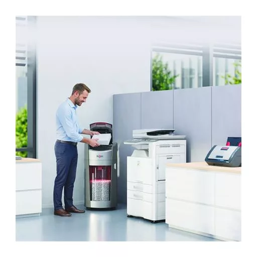 Iratmegsemmisítő, konfetti, 600 lap, REXEL "ShredMax AutoFeed+ 600X P4"