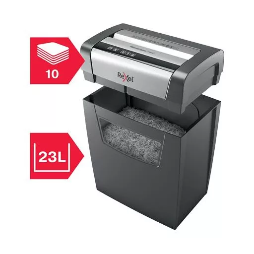 Iratmegsemmisítő, konfetti, 10 lap, REXEL, "Momentum X410"