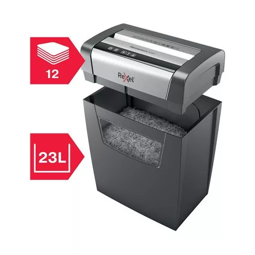 Iratmegsemmisítő, konfetti, 12 lap, REXEL, "Momentum X312"