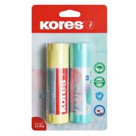   Ragasztóstift, pasztell színű tokban, 2x40 g, KORES, vegyes színek