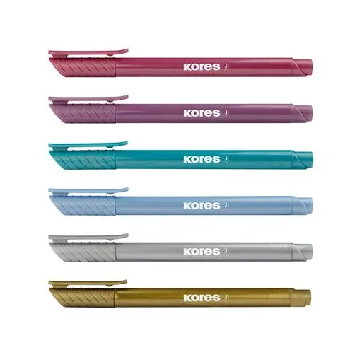Ecsetirón készlet, KORES "Metallic Style", 6 metál szín