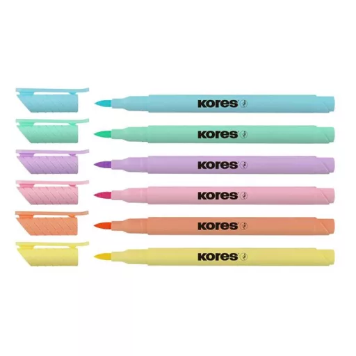Ecsetirón készlet, KORES "Pastel Style", 6 pasztell szín