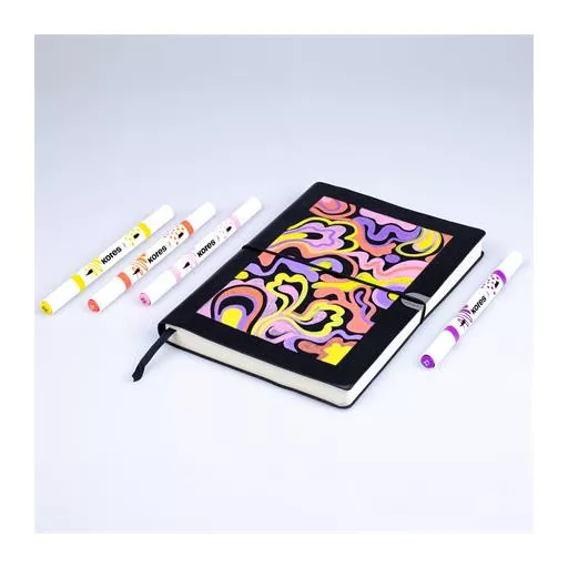 Dekormarker készlet, akril, 1-2 mm, kétvégű, KORES " K-Kreative", 12 különböző szín