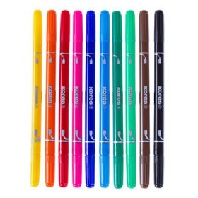   Filctoll készlet, 1-3 mm, kimosható, KORES "Korellos 2in1", 10 különböző szín