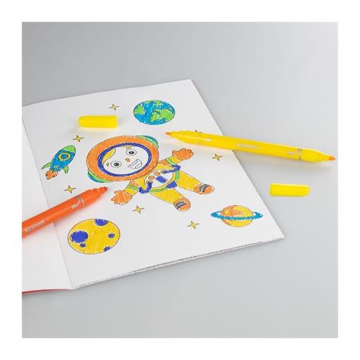 Filctoll készlet, 1-3 mm, kimosható, KORES "Korellos 2in1", 10 különböző szín