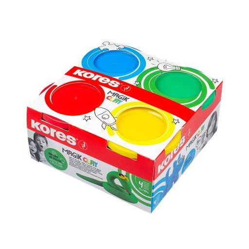 Gyurma,160 g, levegőre száradó, 4 szín, KORES "Magic Clay"