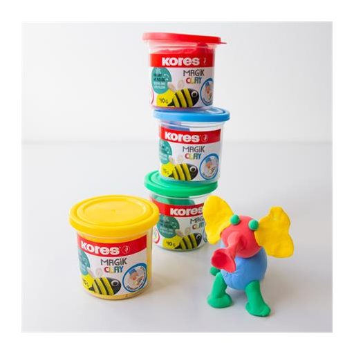 Gyurma,160 g, levegőre száradó, 4 szín, KORES "Magic Clay"