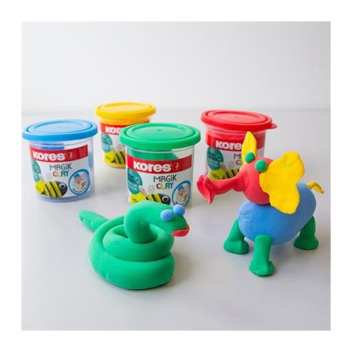 Gyurma,160 g, levegőre száradó, 4 szín, KORES "Magic Clay"