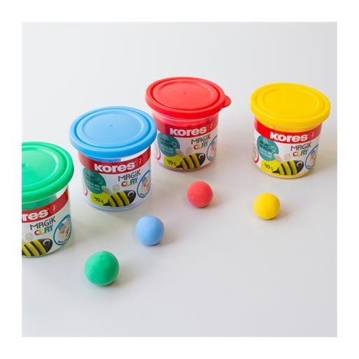 Gyurma,160 g, levegőre száradó, 4 szín, KORES "Magic Clay"