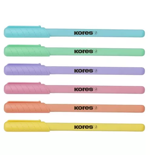 Golyóstoll, 1,0 mm, kupakos, háromszögletű, KORES "KOR-M Pastel", kék