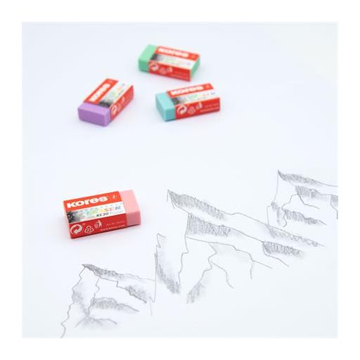 Radír display, KORES "KE-30", pasztell színek