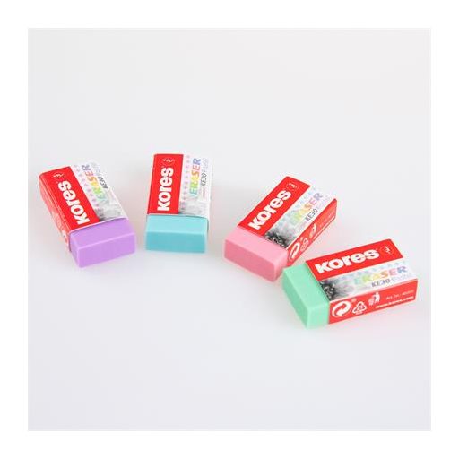 Radír, KORES "KE-30", 3 pasztell szín
