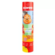   Színes ceruza készlet, háromszögletű, jumbo, 1 hegyezővel, KORES "KOLORES Twist & Turn", 12 különböző szín