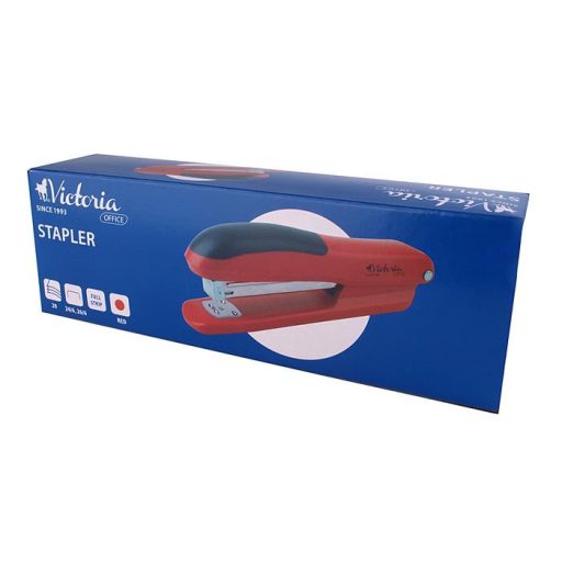 Tűzőgép, 24/6, 26/6, 20 lap, VICTORIA OFFICE, "Full-Strip", piros