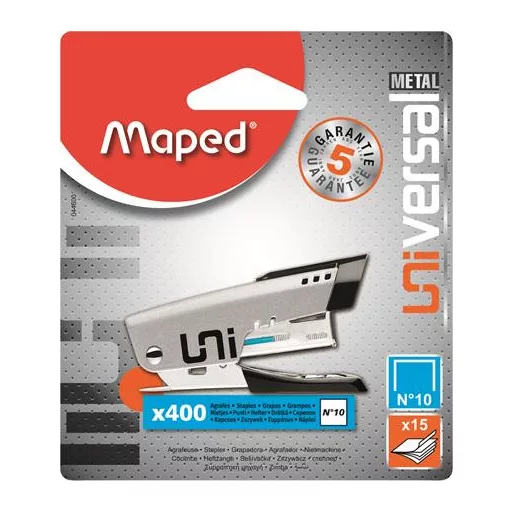 Tűzőgép, No. 10, 15 lap, MAPED "Mini Universal Metal"