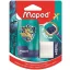 Hegyező és radír, kétlyukú, tartályos, pótradírral, MAPED "Connect Dragon", sárkány