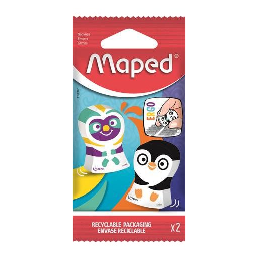 Radír, vegyes minták, MAPED "Ergo Fun Multicolor"