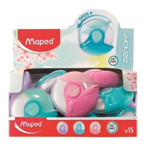 Radír display, MAPED "Zenoa Plus", pasztell színek