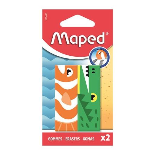 Radír, állatos, MAPED „Animals”, vegyes minták, 2 db