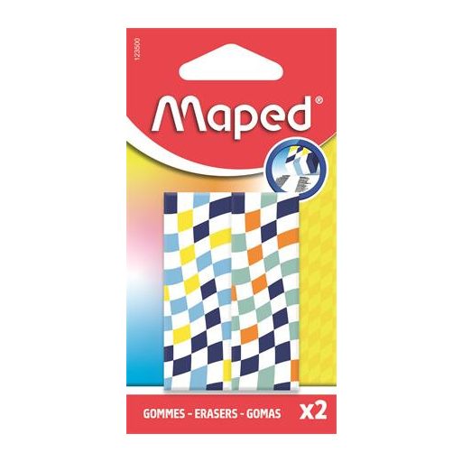 Radír, sakktábla, MAPED „Checkerboards”, vegyes minták, 2 db