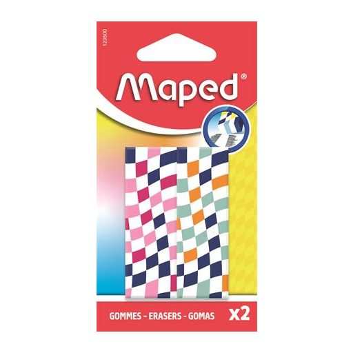 Radír, sakktábla, MAPED „Checkerboards”, vegyes minták, 2 db