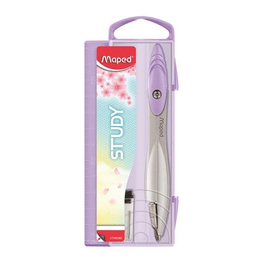 Körző, heggyel, MAPED "Study", vegyes pasztell színek