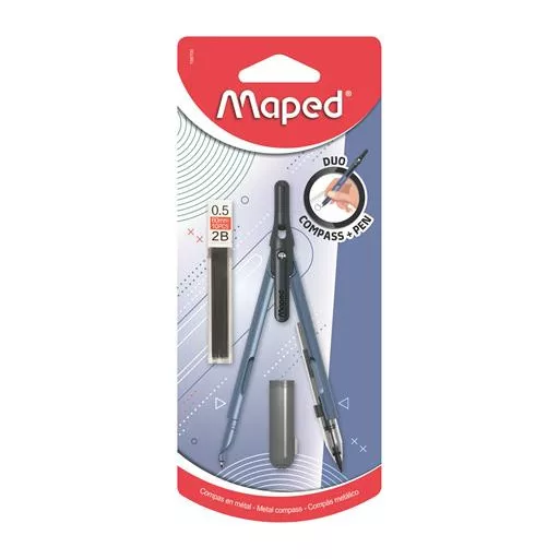 Körző, heggyel, 2in1, ceruzává alakítható, MAPED „Compass Pen”, vegyes színek