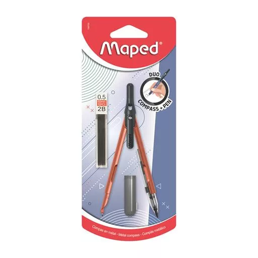 Körző, heggyel, 2in1, ceruzává alakítható, MAPED „Compass Pen”, vegyes színek