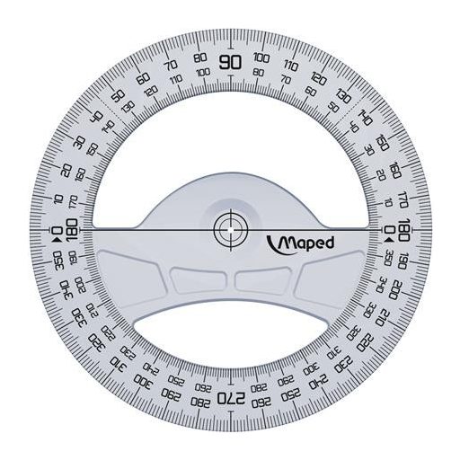 Szögmérő, műanyag, 360°, MAPED "Geometric"