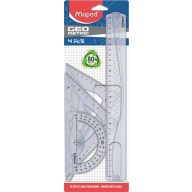   Vonalzókészlet, műanyag, 4 darabos, MAPED "Geometric"