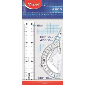   Vonalzókészlet, kicsi, műanyag, 4 darabos, MAPED "Start"