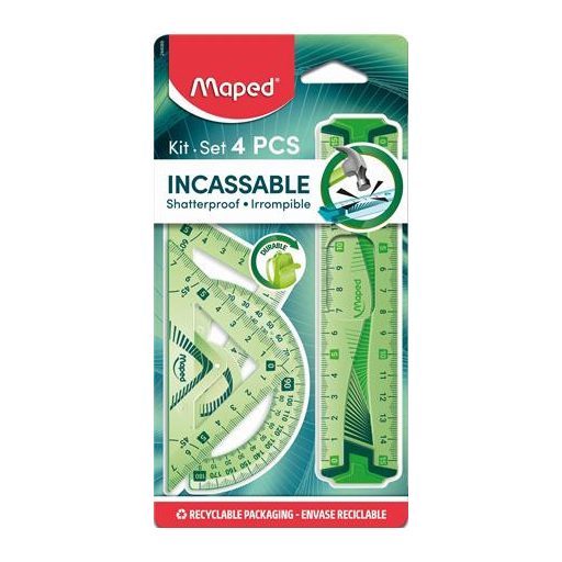 Vonalzókészlet, kicsi, műanyag, hajlítható, 4 darabos, MAPED "Flex"