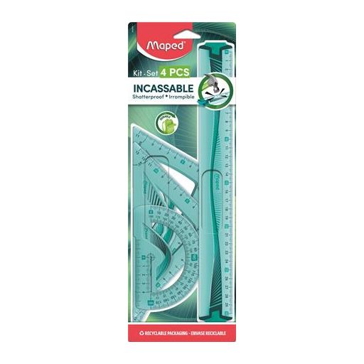 Vonalzókészlet, műanyag, hajlítható, 4 darabos, MAPED "Flex"