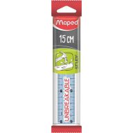   Vonalzó, műanyag, törhetetlen, 15 cm, MAPED "Study Unbreakable", vegyes színek