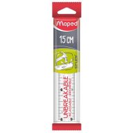   Vonalzó, műanyag, törhetetlen, 15 cm, MAPED "Study Unbreakable", átlátszó