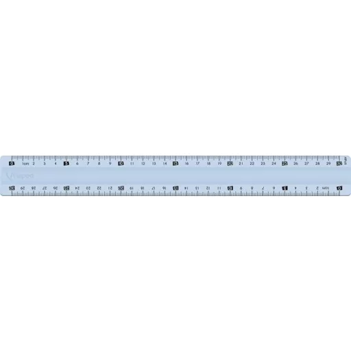 Vonalzó, műanyag, törhetetlen, 30 cm, MAPED "Study Unbreakable", vegyes színek